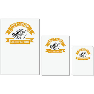 UDNAG Untearable Waterproof Stickers 155GSM 'Sleeping | Sleep is the best meditation' A4 x 1pc, A5 x 1pc & A6 x 2pc UDNAG Untearable Waterproof Stickers 155GSM 'Sleeping | Sleep is the best meditation' A4 x 1pc, A5 x 1pc & A6 x 2pc