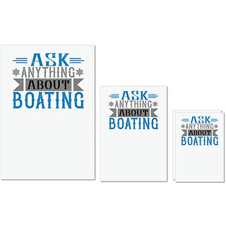                       UDNAG Untearable Waterproof Stickers 155GSM 'Boating | Ask anything about Boating' A4 x 1pc, A5 x 1pc & A6 x 2pc                                              