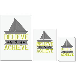 UDNAG Untearable Waterproof Stickers 155GSM 'Boating | Believe & Achieve' A4 x 1pc, A5 x 1pc & A6 x 2pc UDNAG Untearable Waterproof Stickers 155GSM 'Boating | Believe & Achieve' A4 x 1pc, A5 x 1pc & A6 x 2pc