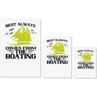                       UDNAG Untearable Waterproof Stickers 155GSM 'Boating | Best always comes from the Boating' A4 x 1pc, A5 x 1pc & A6 x 2pc                                              