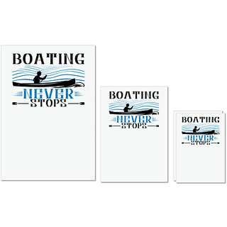                       UDNAG Untearable Waterproof Stickers 155GSM 'Boating | Boating never stops' A4 x 1pc, A5 x 1pc & A6 x 2pc                                              