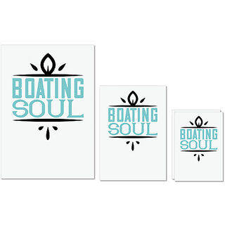                       UDNAG Untearable Waterproof Stickers 155GSM 'Boating | Boating soul' A4 x 1pc, A5 x 1pc & A6 x 2pc                                              