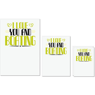 UDNAG Untearable Waterproof Stickers 155GSM 'Boating | I love you and Boating' A4 x 1pc, A5 x 1pc & A6 x 2pc UDNAG Untearable Waterproof Stickers 155GSM 'Boating | I love you and Boating' A4 x 1pc, A5 x 1pc & A6 x 2pc