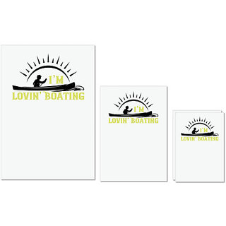                       UDNAG Untearable Waterproof Stickers 155GSM 'Boating | Im lovin Boating' A4 x 1pc, A5 x 1pc & A6 x 2pc                                              