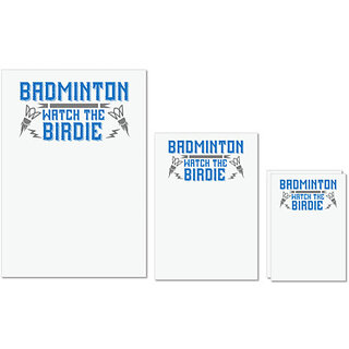                      UDNAG Untearable Waterproof Stickers 155GSM 'Badminton | Badminton Watch the Birdie' A4 x 1pc, A5 x 1pc & A6 x 2pc                                              
