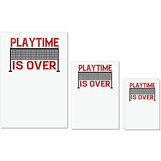                       UDNAG Untearable Waterproof Stickers 155GSM 'Badminton | Playtime is over' A4 x 1pc, A5 x 1pc & A6 x 2pc                                              