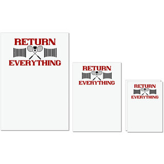                       UDNAG Untearable Waterproof Stickers 155GSM 'Badminton | Return Everything' A4 x 1pc, A5 x 1pc & A6 x 2pc                                              