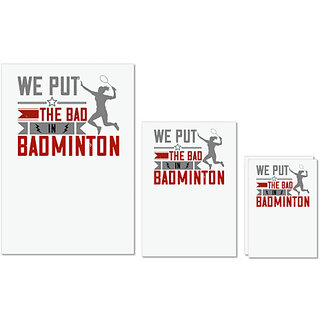 UDNAG Untearable Waterproof Stickers 155GSM 'Badminton | We put the Bad in Badminton' A4 x 1pc, A5 x 1pc & A6 x 2pc UDNAG Untearable Waterproof Stickers 155GSM 'Badminton | We put the Bad in Badminton' A4 x 1pc, A5 x 1pc & A6 x 2pc