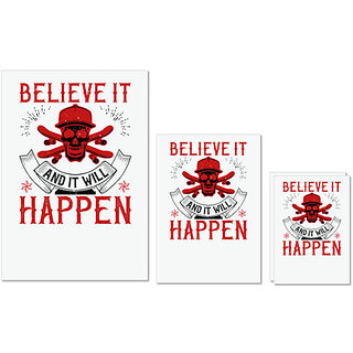 UDNAG Untearable Waterproof Stickers 155GSM 'Team Coach | Believe it and it will happen' A4 x 1pc, A5 x 1pc & A6 x 2pc UDNAG Untearable Waterproof Stickers 155GSM 'Team Coach | Believe it and it will happen' A4 x 1pc, A5 x 1pc & A6 x 2pc