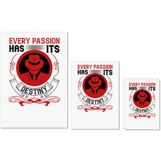                       UDNAG Untearable Waterproof Stickers 155GSM 'Team Coach | Every passion has its destiny' A4 x 1pc, A5 x 1pc & A6 x 2pc                                              