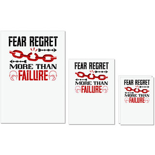                       UDNAG Untearable Waterproof Stickers 155GSM 'Team Coach | Fear regret more than failure' A4 x 1pc, A5 x 1pc & A6 x 2pc                                              