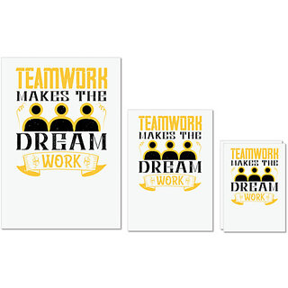                      UDNAG Untearable Waterproof Stickers 155GSM 'Team Coach | Teamwork makes the dream work' A4 x 1pc, A5 x 1pc & A6 x 2pc                                              