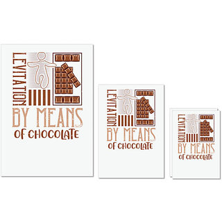                       UDNAG Untearable Waterproof Stickers 155GSM 'Chocolate | levitation by means of chocolate' A4 x 1pc, A5 x 1pc & A6 x 2pc                                              