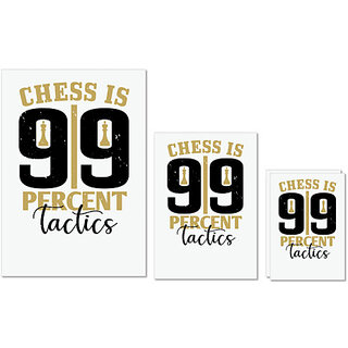                       UDNAG Untearable Waterproof Stickers 155GSM 'Chess | Chess is 99 percent tactics' A4 x 1pc, A5 x 1pc & A6 x 2pc                                              