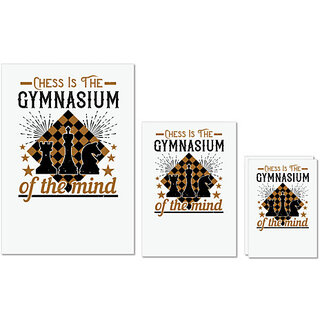                       UDNAG Untearable Waterproof Stickers 155GSM 'Chess | Chess is the gymnasium of the mind' A4 x 1pc, A5 x 1pc & A6 x 2pc                                              