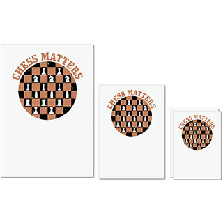                       UDNAG Untearable Waterproof Stickers 155GSM 'Chess | CHESS MATTERS' A4 x 1pc, A5 x 1pc & A6 x 2pc                                              