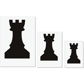                       UDNAG Untearable Waterproof Stickers 155GSM 'Chess | Chess pieces 5' A4 x 1pc, A5 x 1pc & A6 x 2pc                                              