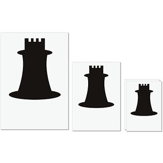                       UDNAG Untearable Waterproof Stickers 155GSM 'Chess | Chess pieces 6' A4 x 1pc, A5 x 1pc & A6 x 2pc                                              