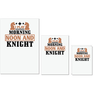                       UDNAG Untearable Waterproof Stickers 155GSM 'Chess | i play morning noon and knight' A4 x 1pc, A5 x 1pc & A6 x 2pc                                              