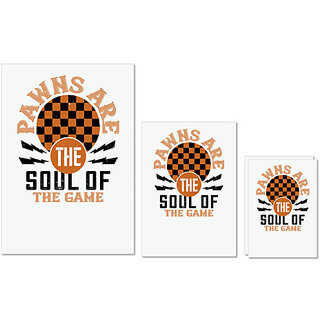                       UDNAG Untearable Waterproof Stickers 155GSM 'Chess | Pawns are the soul of the game' A4 x 1pc, A5 x 1pc & A6 x 2pc                                              
