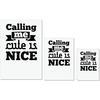                       UDNAG Untearable Waterproof Stickers 155GSM 'Couple | Calling me cute is nice' A4 x 1pc, A5 x 1pc & A6 x 2pc                                              