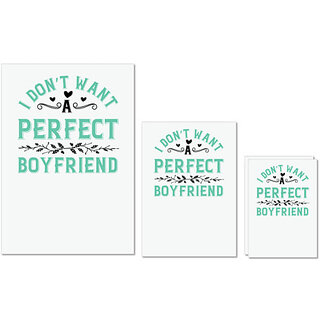 UDNAG Untearable Waterproof Stickers 155GSM 'Couple | I dont want a perfect boyfriend' A4 x 1pc, A5 x 1pc & A6 x 2pc UDNAG Untearable Waterproof Stickers 155GSM 'Couple | I dont want a perfect boyfriend' A4 x 1pc, A5 x 1pc & A6 x 2pc