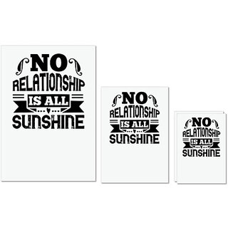                       UDNAG Untearable Waterproof Stickers 155GSM 'Couple | No relationship is all sunshine' A4 x 1pc, A5 x 1pc & A6 x 2pc                                              
