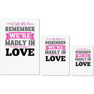                       UDNAG Untearable Waterproof Stickers 155GSM 'Couple | Remember were madly in love' A4 x 1pc, A5 x 1pc & A6 x 2pc                                              