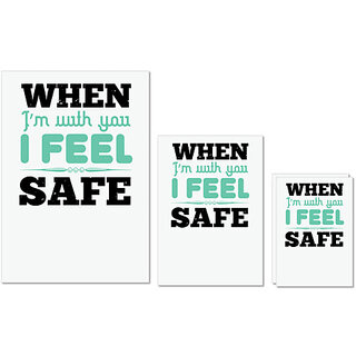 UDNAG Untearable Waterproof Stickers 155GSM 'Couple | When Im with you, I feel safe' A4 x 1pc, A5 x 1pc & A6 x 2pc UDNAG Untearable Waterproof Stickers 155GSM 'Couple | When Im with you, I feel safe' A4 x 1pc, A5 x 1pc & A6 x 2pc