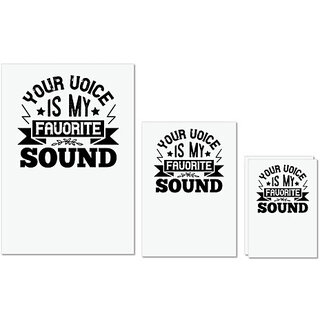                       UDNAG Untearable Waterproof Stickers 155GSM 'Couple | Your voice is my favorite sound' A4 x 1pc, A5 x 1pc & A6 x 2pc                                              
