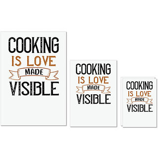                       UDNAG Untearable Waterproof Stickers 155GSM 'Cooking | cooking is love made visible' A4 x 1pc, A5 x 1pc & A6 x 2pc                                              