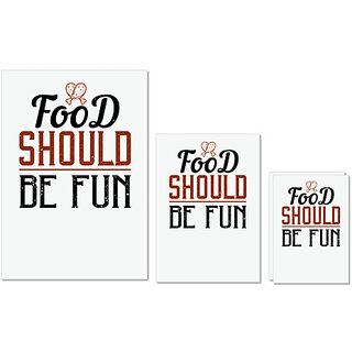                       UDNAG Untearable Waterproof Stickers 155GSM 'Cooking | Food should be fun' A4 x 1pc, A5 x 1pc & A6 x 2pc                                              