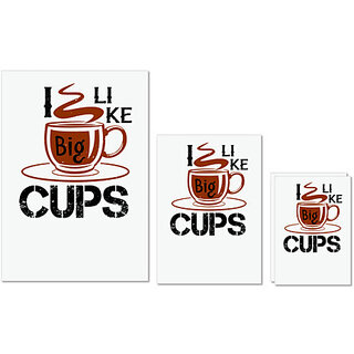                       UDNAG Untearable Waterproof Stickers 155GSM 'Cooking | i like big cup' A4 x 1pc, A5 x 1pc & A6 x 2pc                                              