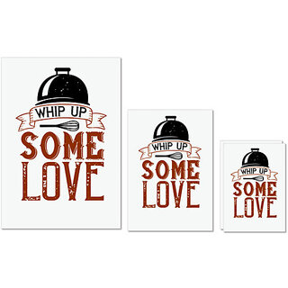                       UDNAG Untearable Waterproof Stickers 155GSM 'Cooking | whip up some love' A4 x 1pc, A5 x 1pc & A6 x 2pc                                              