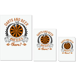                       UDNAG Untearable Waterproof Stickers 155GSM 'Dart | Darts And beer what else is there' A4 x 1pc, A5 x 1pc & A6 x 2pc                                              