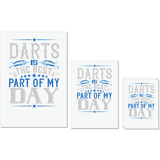                       UDNAG Untearable Waterproof Stickers 155GSM 'Dart | darts is the best part of my day' A4 x 1pc, A5 x 1pc & A6 x 2pc                                              