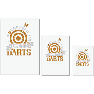                       UDNAG Untearable Waterproof Stickers 155GSM 'Dart | Stand up if you love the darts' A4 x 1pc, A5 x 1pc & A6 x 2pc                                              