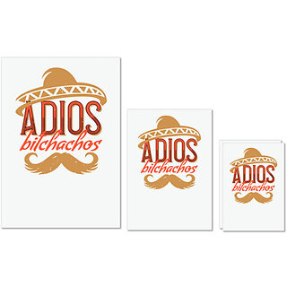                       UDNAG Untearable Waterproof Stickers 155GSM 'Girls trip | adios bitchachos' A4 x 1pc, A5 x 1pc & A6 x 2pc                                              