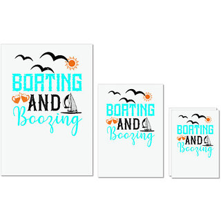                       UDNAG Untearable Waterproof Stickers 155GSM 'Girls trip | boating and boozing' A4 x 1pc, A5 x 1pc & A6 x 2pc                                              