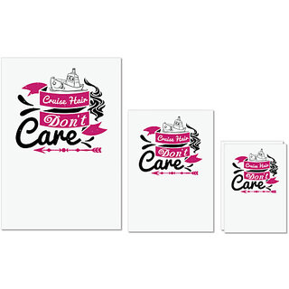                       UDNAG Untearable Waterproof Stickers 155GSM 'Girls trip | cruise hair don't care' A4 x 1pc, A5 x 1pc & A6 x 2pc                                              