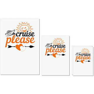                       UDNAG Untearable Waterproof Stickers 155GSM 'Girls trip | cruise please' A4 x 1pc, A5 x 1pc & A6 x 2pc                                              