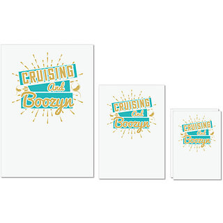                       UDNAG Untearable Waterproof Stickers 155GSM 'Girls trip | cruising and boozyn' A4 x 1pc, A5 x 1pc & A6 x 2pc                                              