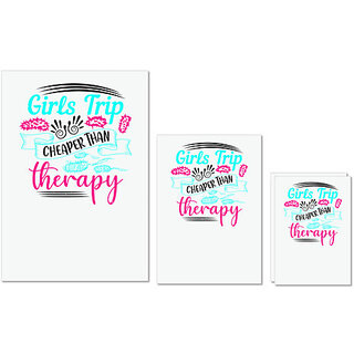 UDNAG Untearable Waterproof Stickers 155GSM 'Girls trip | girls trip cheaper than therapy' A4 x 1pc, A5 x 1pc & A6 x 2pc UDNAG Untearable Waterproof Stickers 155GSM 'Girls trip | girls trip cheaper than therapy' A4 x 1pc, A5 x 1pc & A6 x 2pc