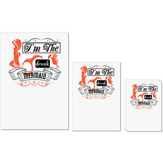 UDNAG Untearable Waterproof Stickers 155GSM 'Girls trip | i'm the drunk mermaid' A4 x 1pc, A5 x 1pc & A6 x 2pc UDNAG Untearable Waterproof Stickers 155GSM 'Girls trip | i'm the drunk mermaid' A4 x 1pc, A5 x 1pc & A6 x 2pc