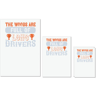                       UDNAG Untearable Waterproof Stickers 155GSM 'Golf | The woods are full of long drivers' A4 x 1pc, A5 x 1pc & A6 x 2pc                                              