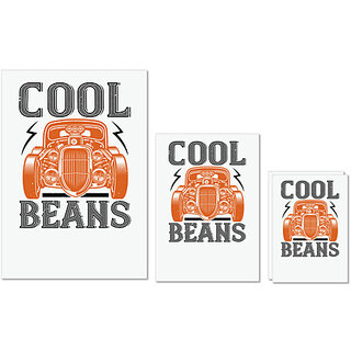                       UDNAG Untearable Waterproof Stickers 155GSM 'Hot Rod Car | Cool beans' A4 x 1pc, A5 x 1pc & A6 x 2pc                                              