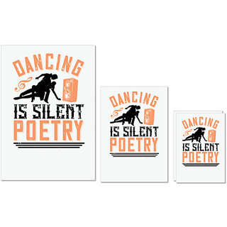                       UDNAG Untearable Waterproof Stickers 155GSM 'Dancing | Dancing is silent poetry' A4 x 1pc, A5 x 1pc & A6 x 2pc                                              