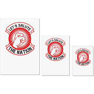                       UDNAG Untearable Waterproof Stickers 155GSM 'Independance Day | let's selut the nation' A4 x 1pc, A5 x 1pc & A6 x 2pc                                              
