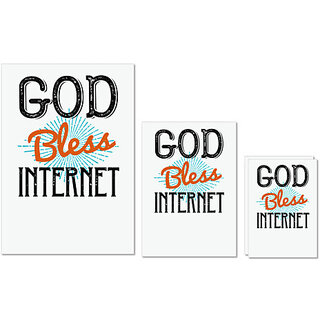                       UDNAG Untearable Waterproof Stickers 155GSM 'Internet | bless internet 2' A4 x 1pc, A5 x 1pc & A6 x 2pc                                              