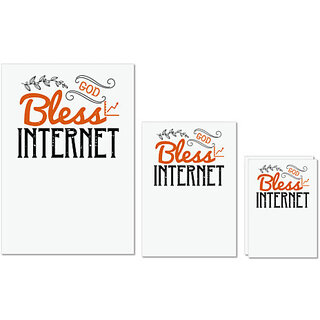                       UDNAG Untearable Waterproof Stickers 155GSM 'Internet | bless internet' A4 x 1pc, A5 x 1pc & A6 x 2pc                                              